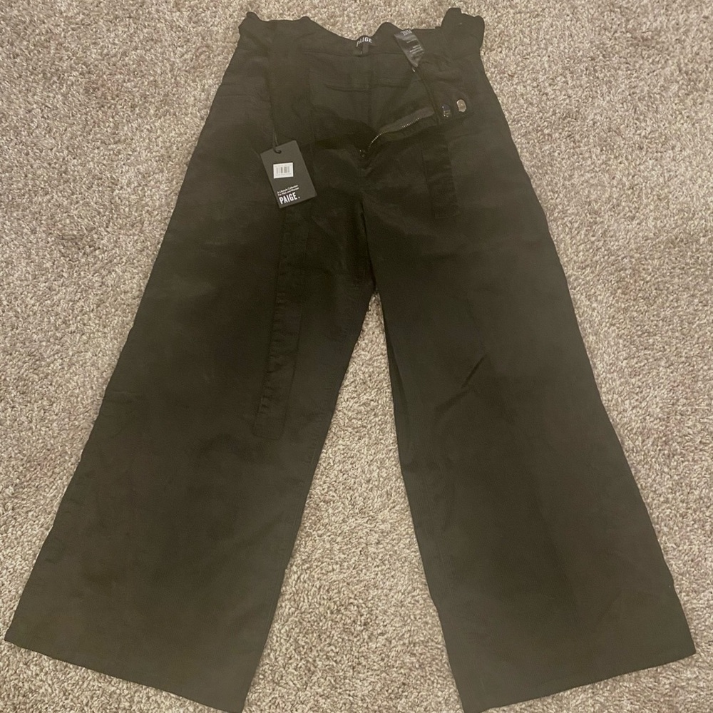 PAIGE Fine Corduroy Black Culottes